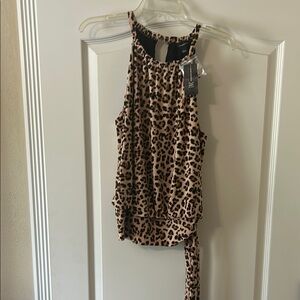 INC International Concepts Brown and Black Tie side Tank Top